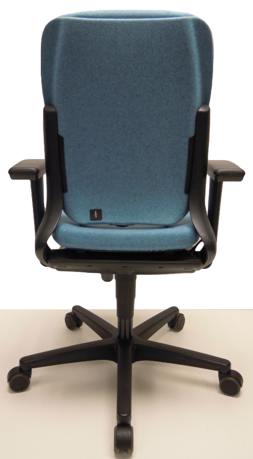Bureaustoel Ahrend 230 extra hoge rug licht blauw gestoffeerde rug