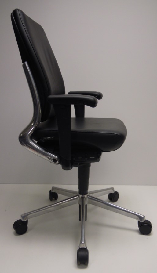Bureaustoel Ahrend 230 extra hoge rug PU leder zwart
