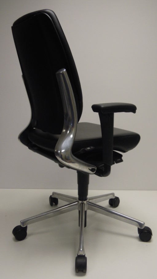 Bureaustoel Ahrend 230 extra hoge rug PU leder zwart