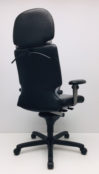 Bureaustoel Comforto 77 met hoofdsteun zwart leder