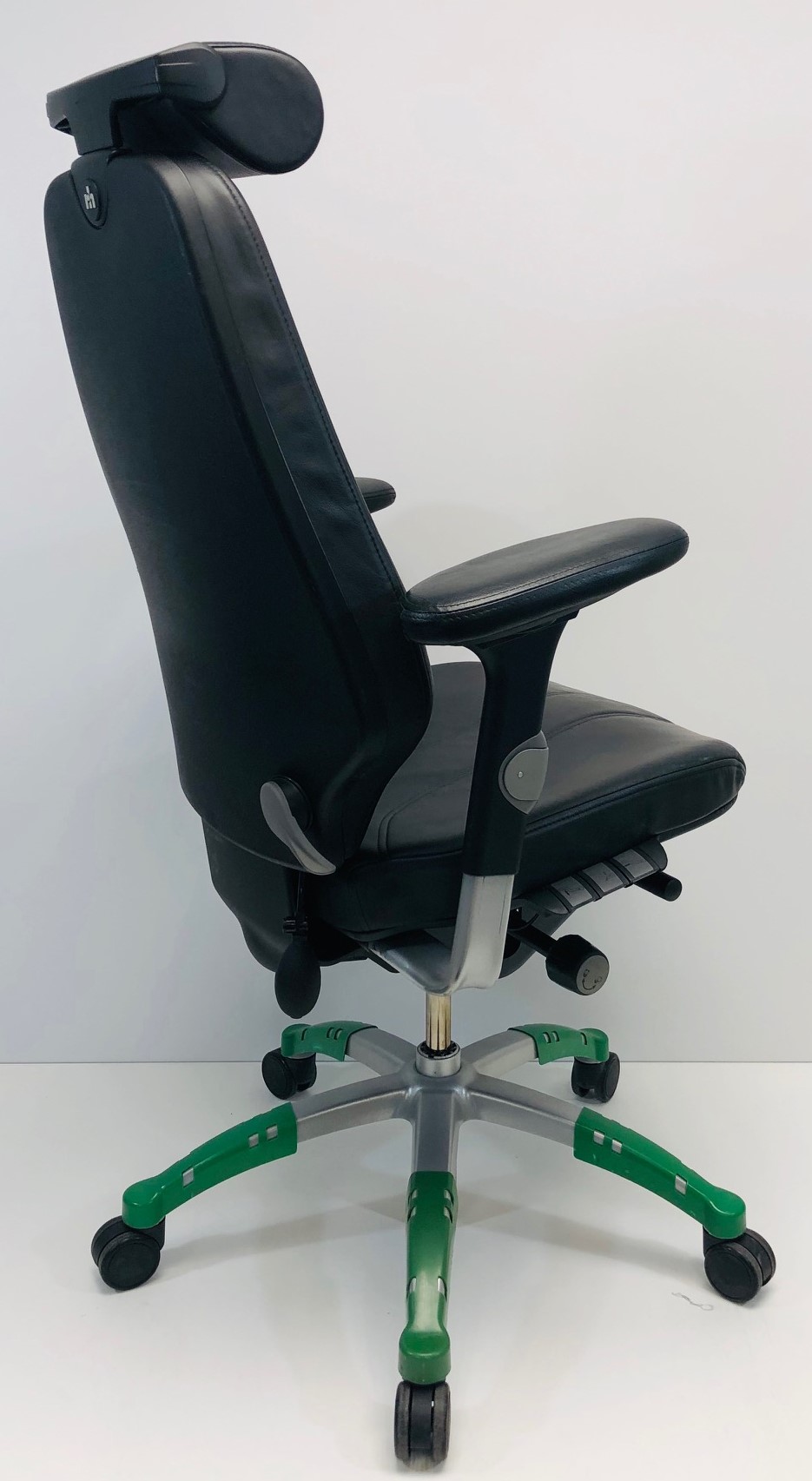 Bureaustoel RH Logic 400 met hoofdsteun zwart leder