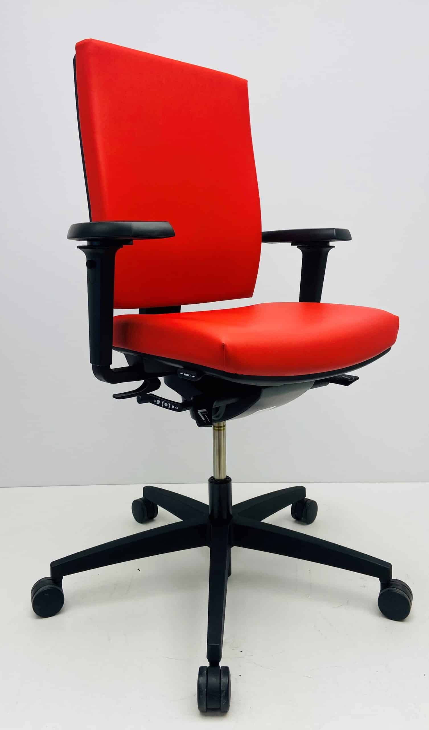Bureaustoel Viasit Linea rood leder
