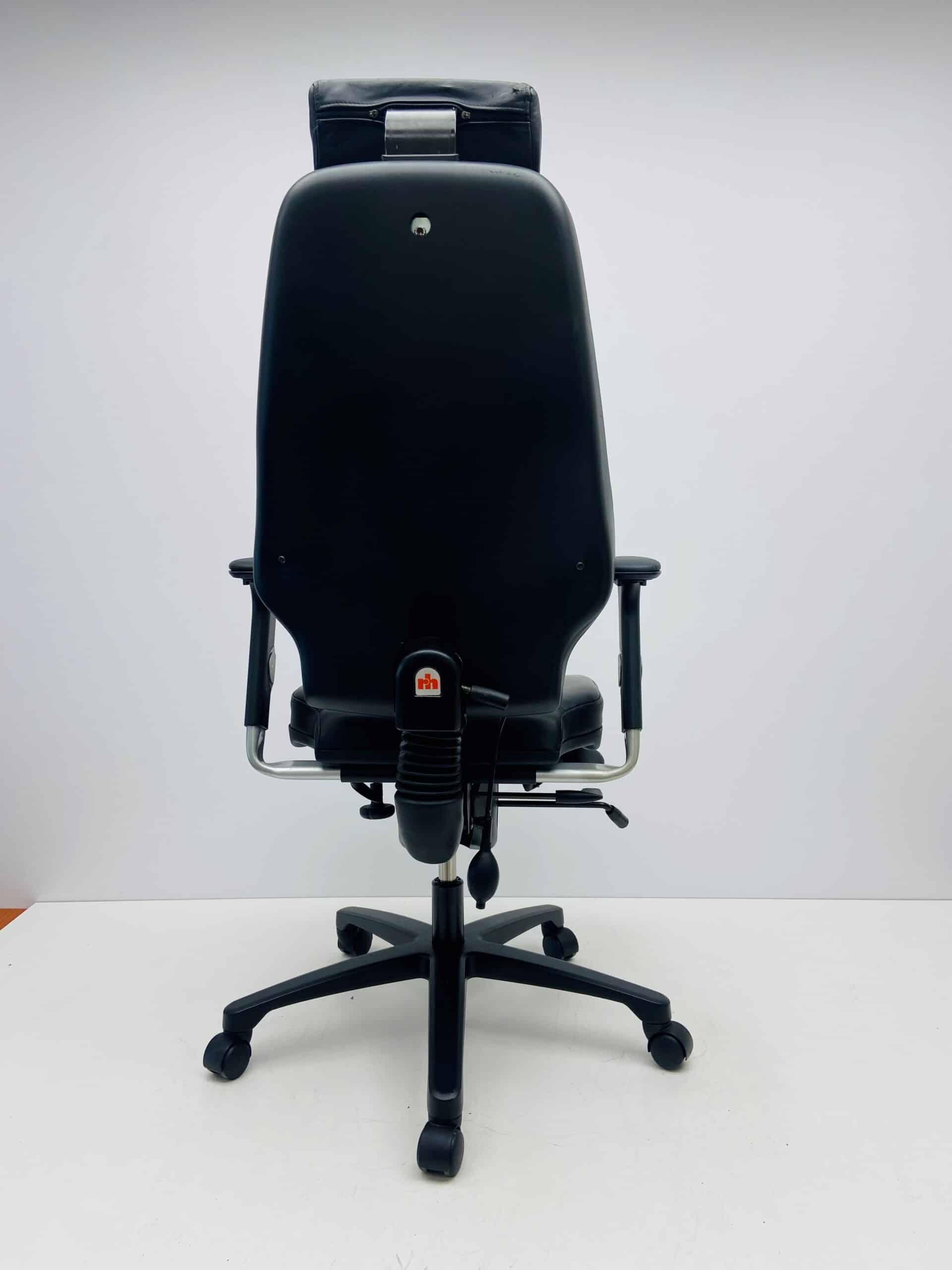 Bureaustoel RH Logic 4 zwart leder