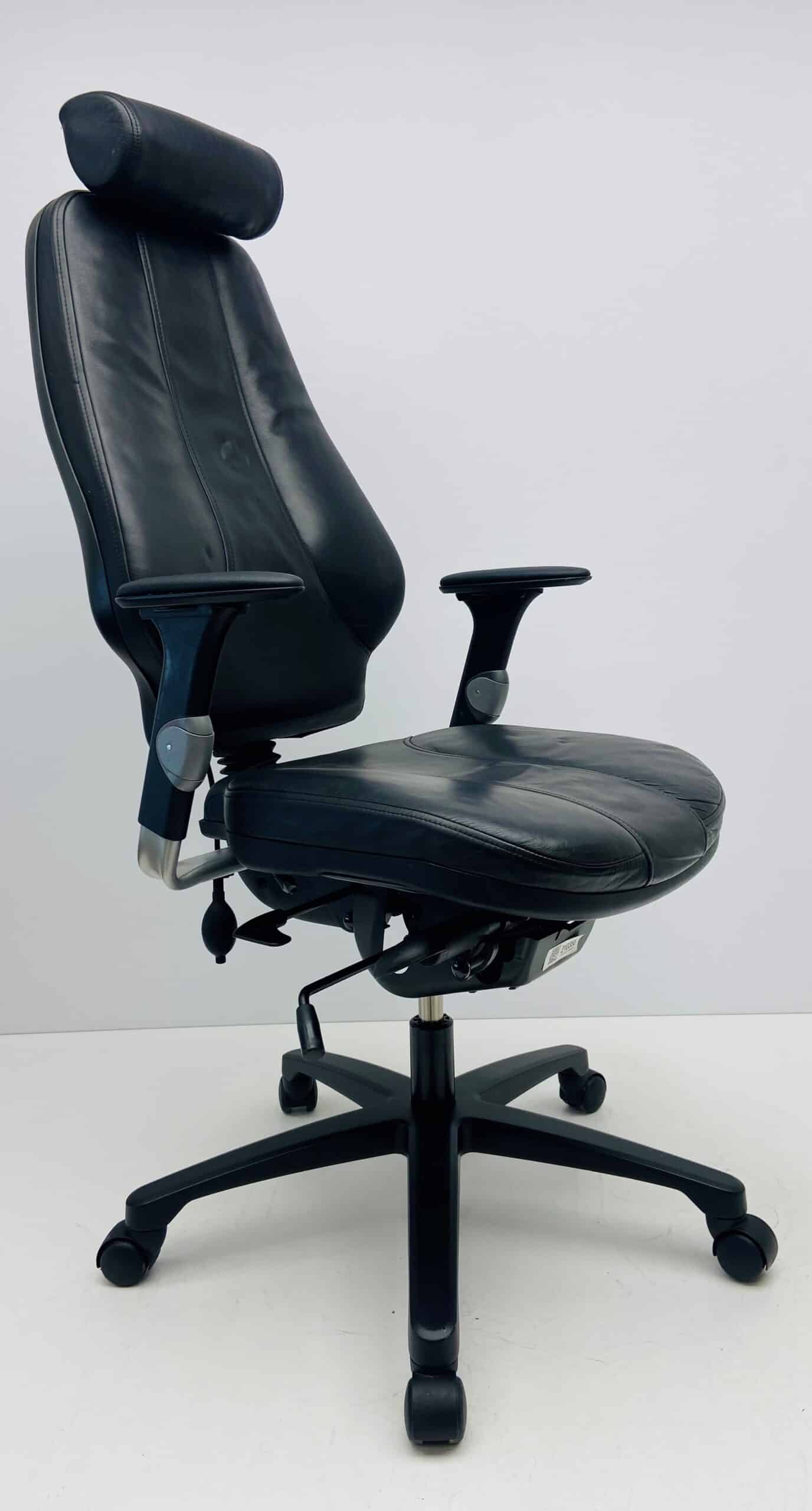 Bureaustoel RH Logic 4 zwart leder