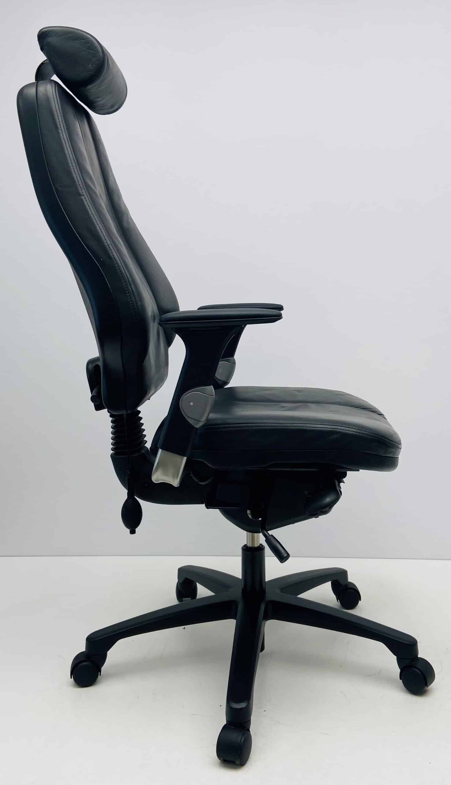 Bureaustoel RH Logic 4 zwart leder