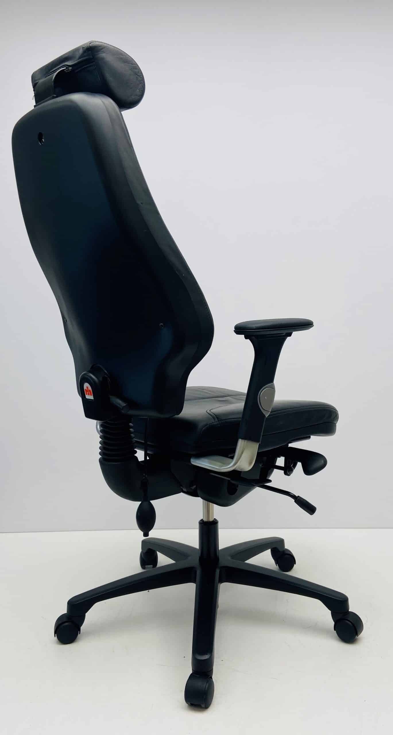 Bureaustoel RH Logic 4 zwart leder