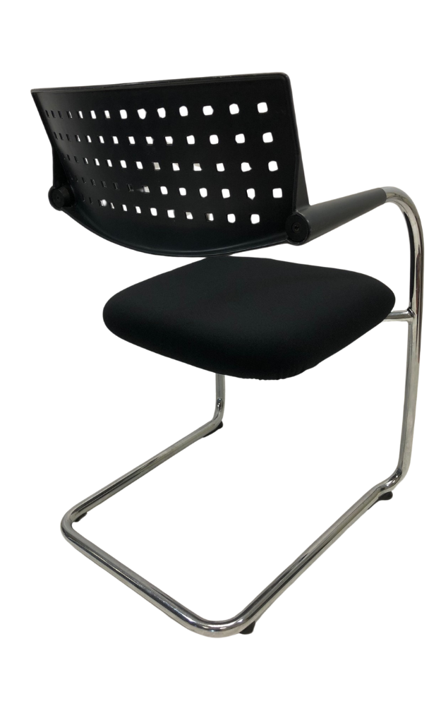 Refurbished Vergaderstoel bijzetstoel bezoekersstoel Vitra Visavis chroom frame