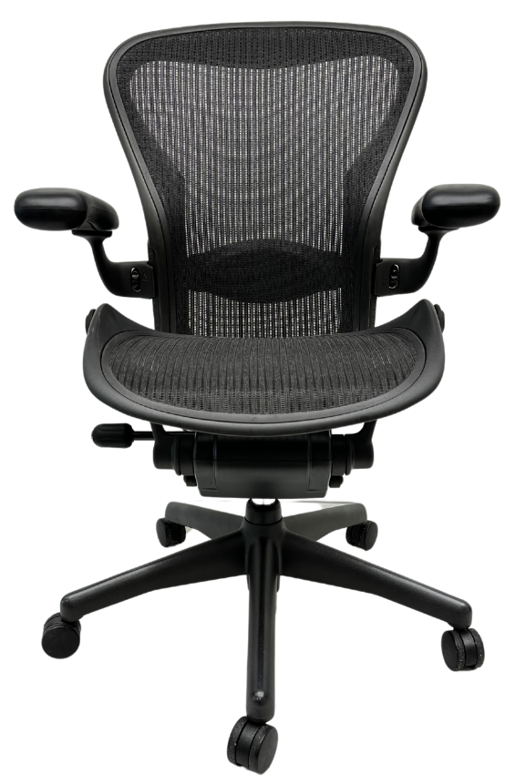 Refurbished Bureaustoel Herman Miller Aeron B antraciet zonder zitneig
