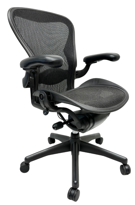 Refurbished Bureaustoel Herman Miller Aeron B antraciet zonder zitneig