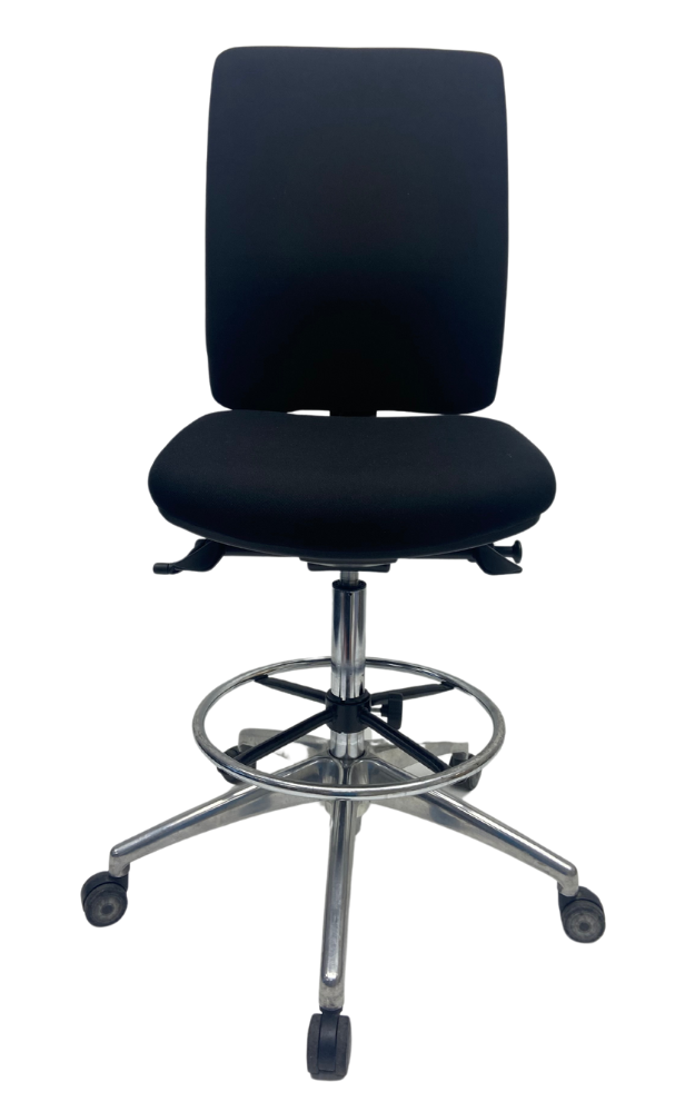 refurbished kassastoel Jetchair 14 met lendensteun chroom voetkruis