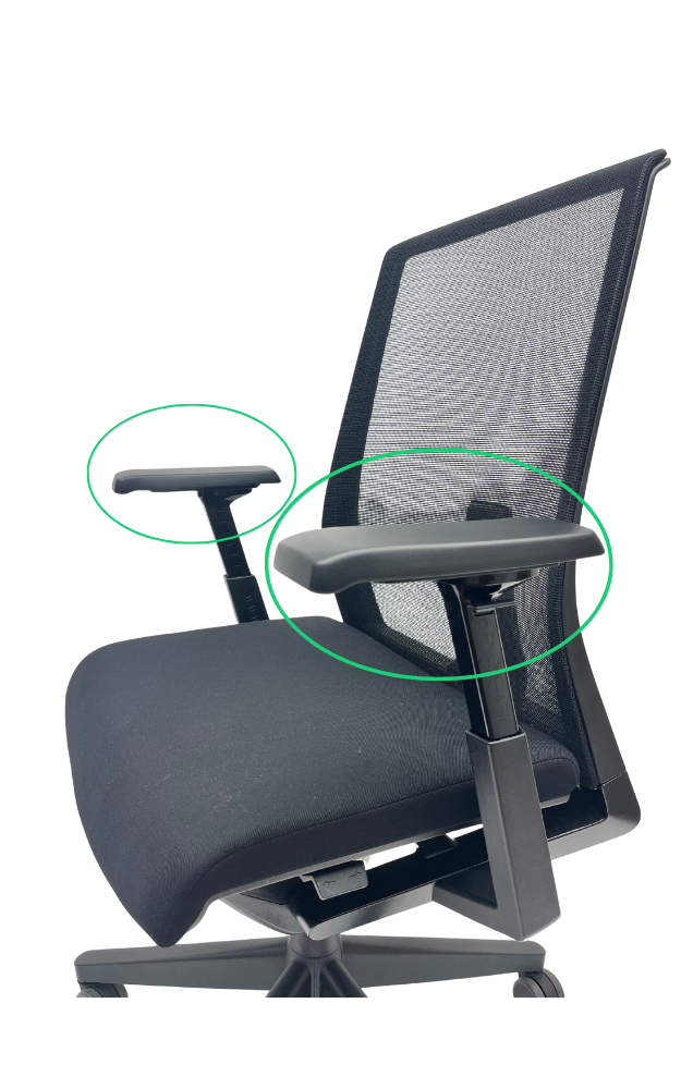 Comforto Haworth 29/59/62 serie armleuningen set armpads +-22cm lang