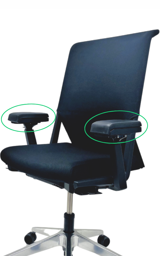Comforto haworth set armpads 29/59/62 serie NPR 4D +-18cm lang