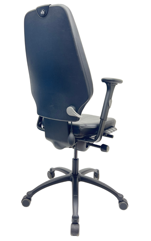 Bureaustoel RH Logic 400 Leer zwart voetkruis