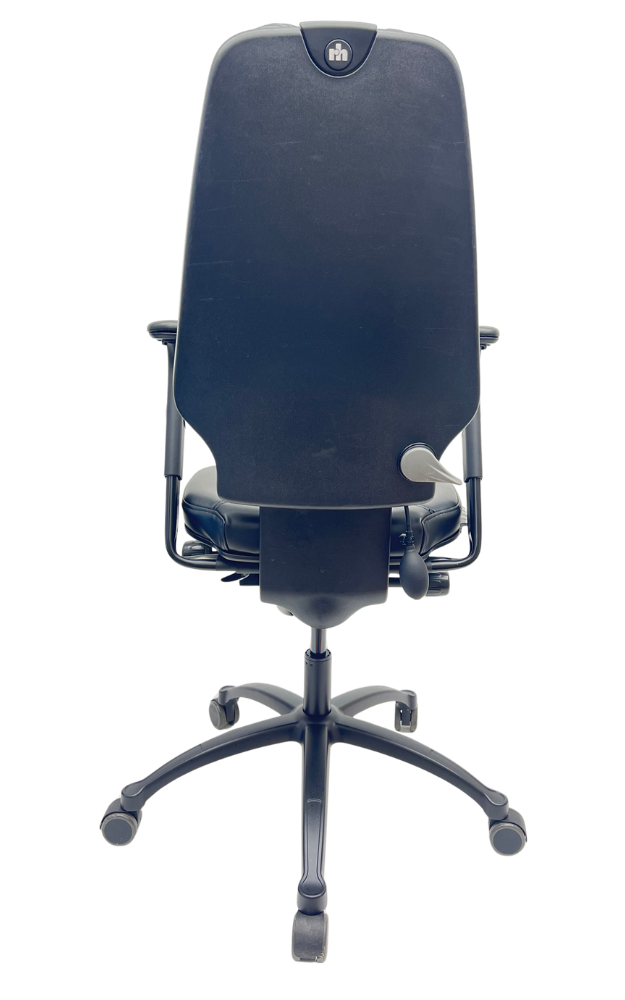 Bureaustoel RH Logic 400 Leer zwart voetkruis